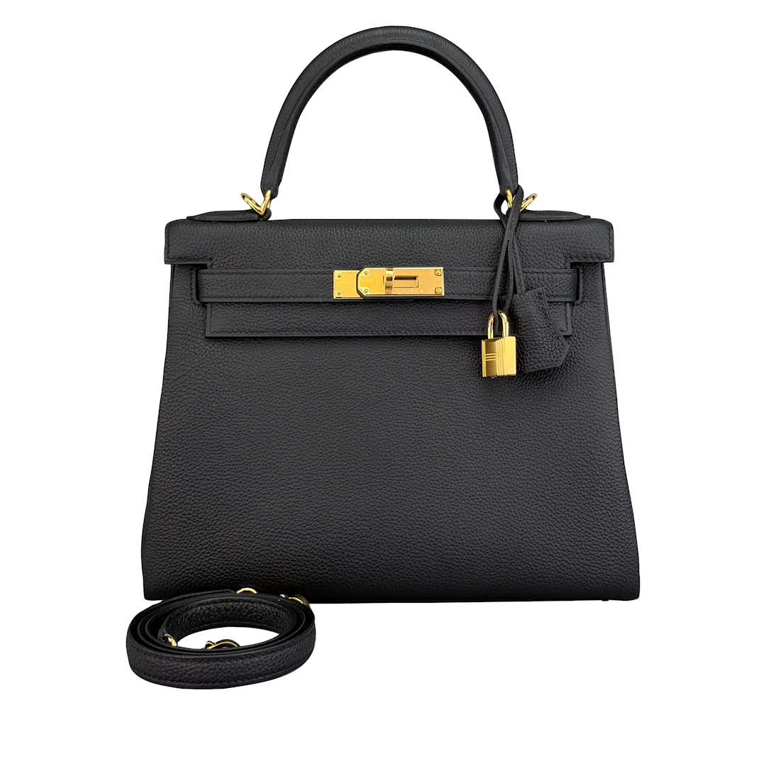 Black Togo Retourne Kelly 28 Gold Hardware, 2026