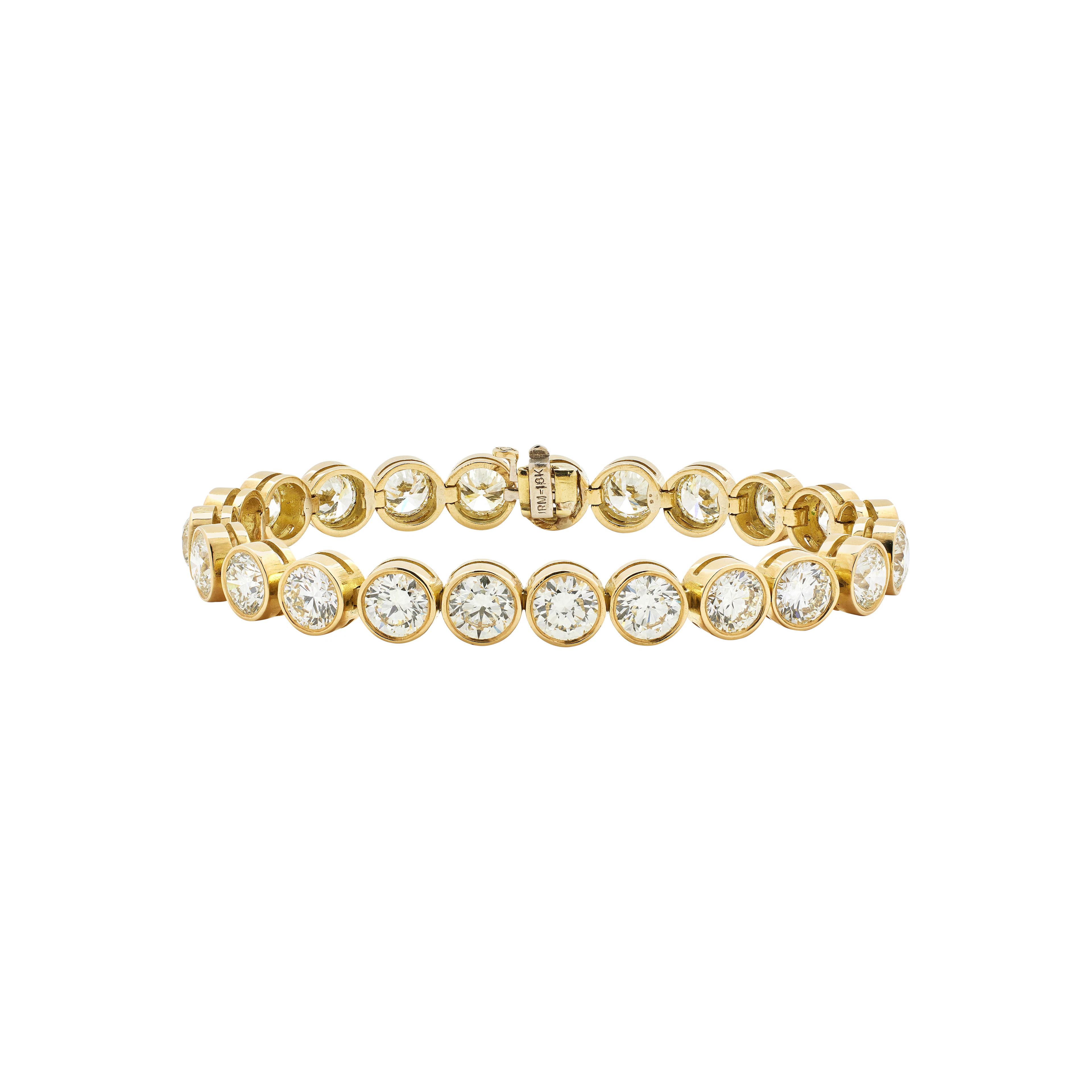 Gold and 23.70ctw Round Brilliant Cut Diamond Tennis Bracelet