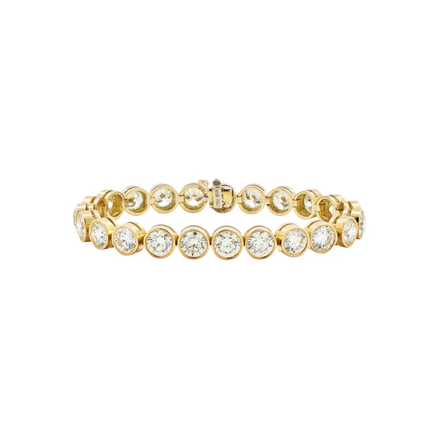 Gold and 23.70ctw Round Brilliant Cut Diamond Tennis Bracelet