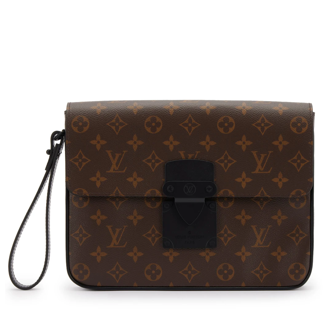 Virgil Abloh Brown Monogram Macassar Coated Canvas A4 S Lock Pouch