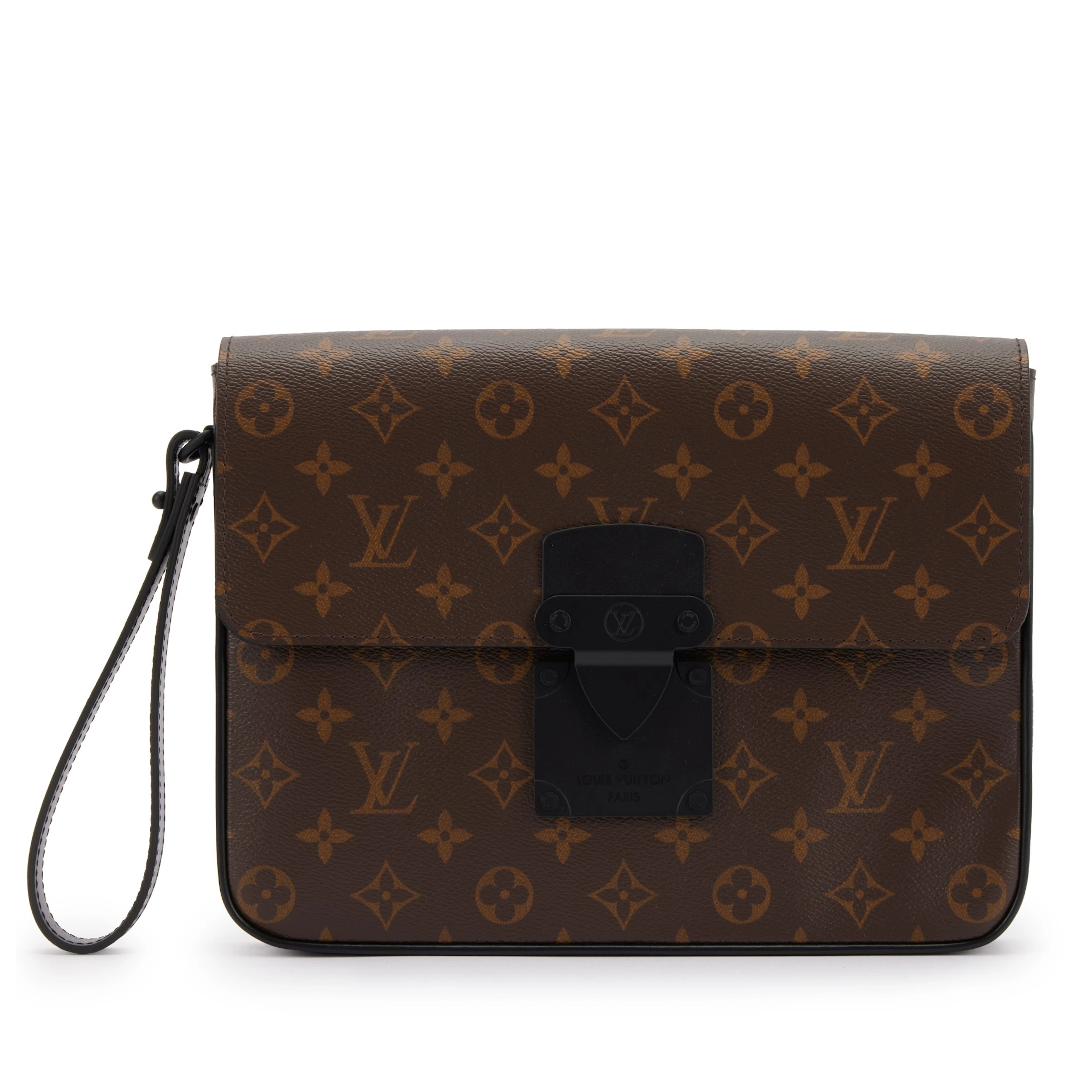 Virgil Abloh Brown Monogram Macassar Coated Canvas A4 S Lock Pouch