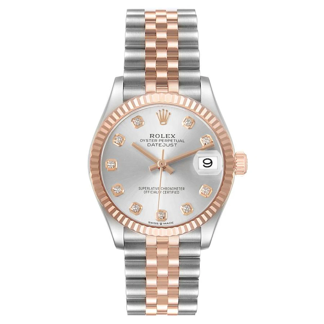 Datejust (Reference 278271). A 31mm rose gold stainless steel diamond-set