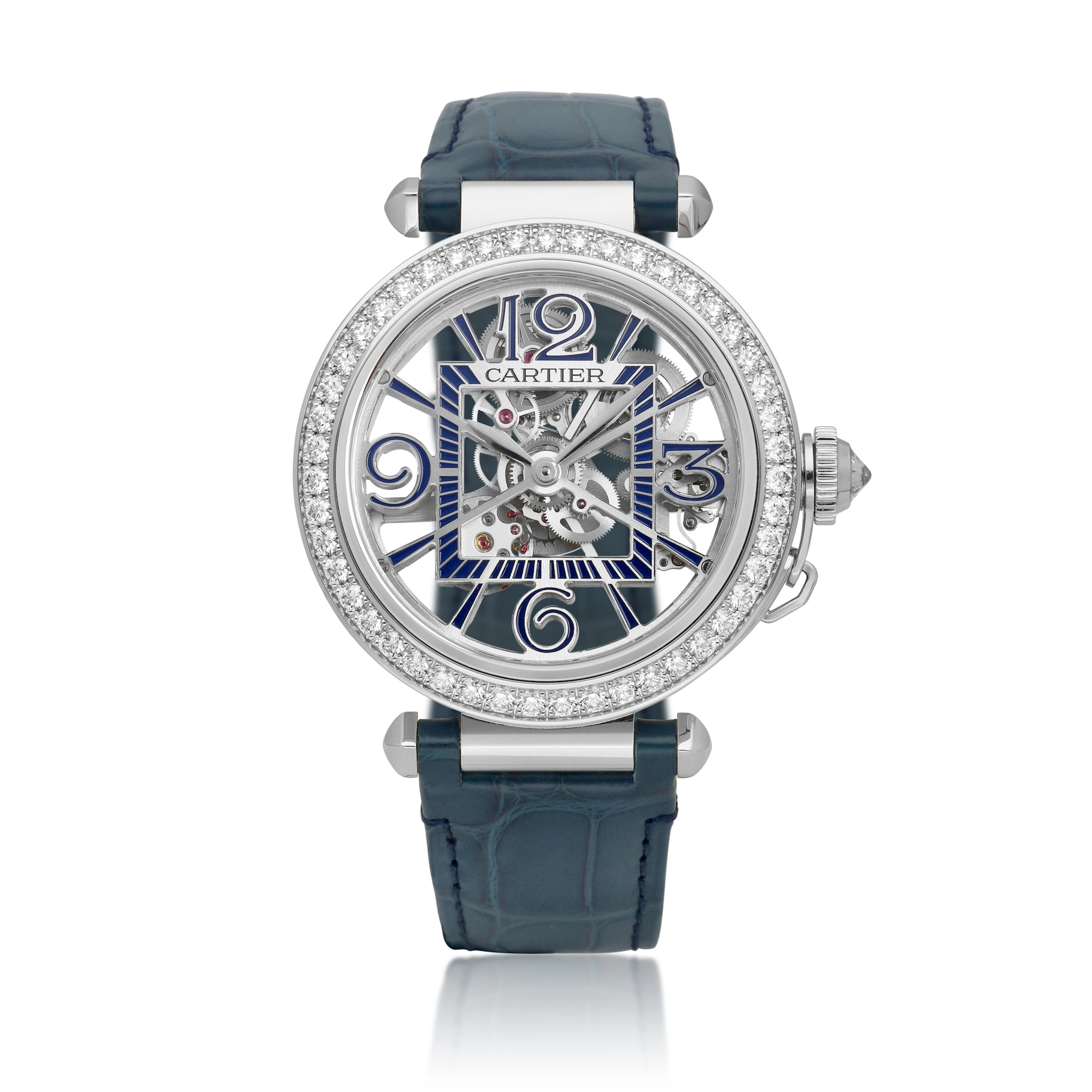 Pasha de Cartier (reference HPI01483). A 41mm white gold diamond-set