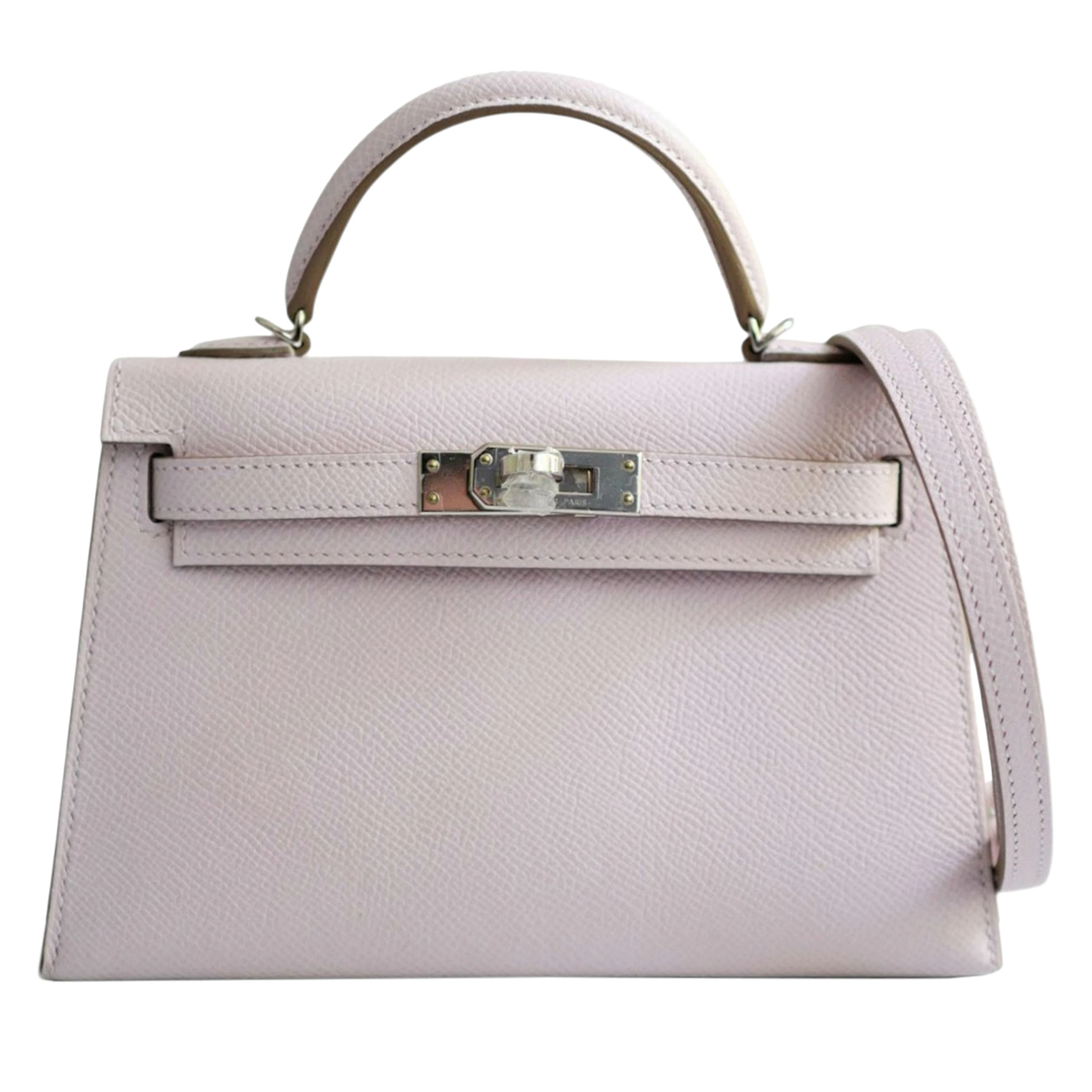 Mauve Pale Epsom Sellier Mini Kelly 20 II Palladium Hardware, 2023