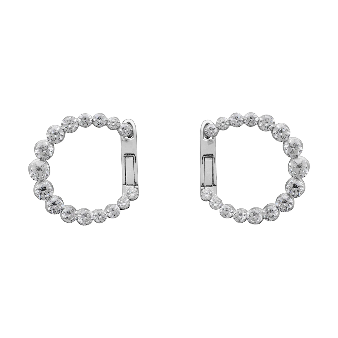 White Gold and Diamond Earclips