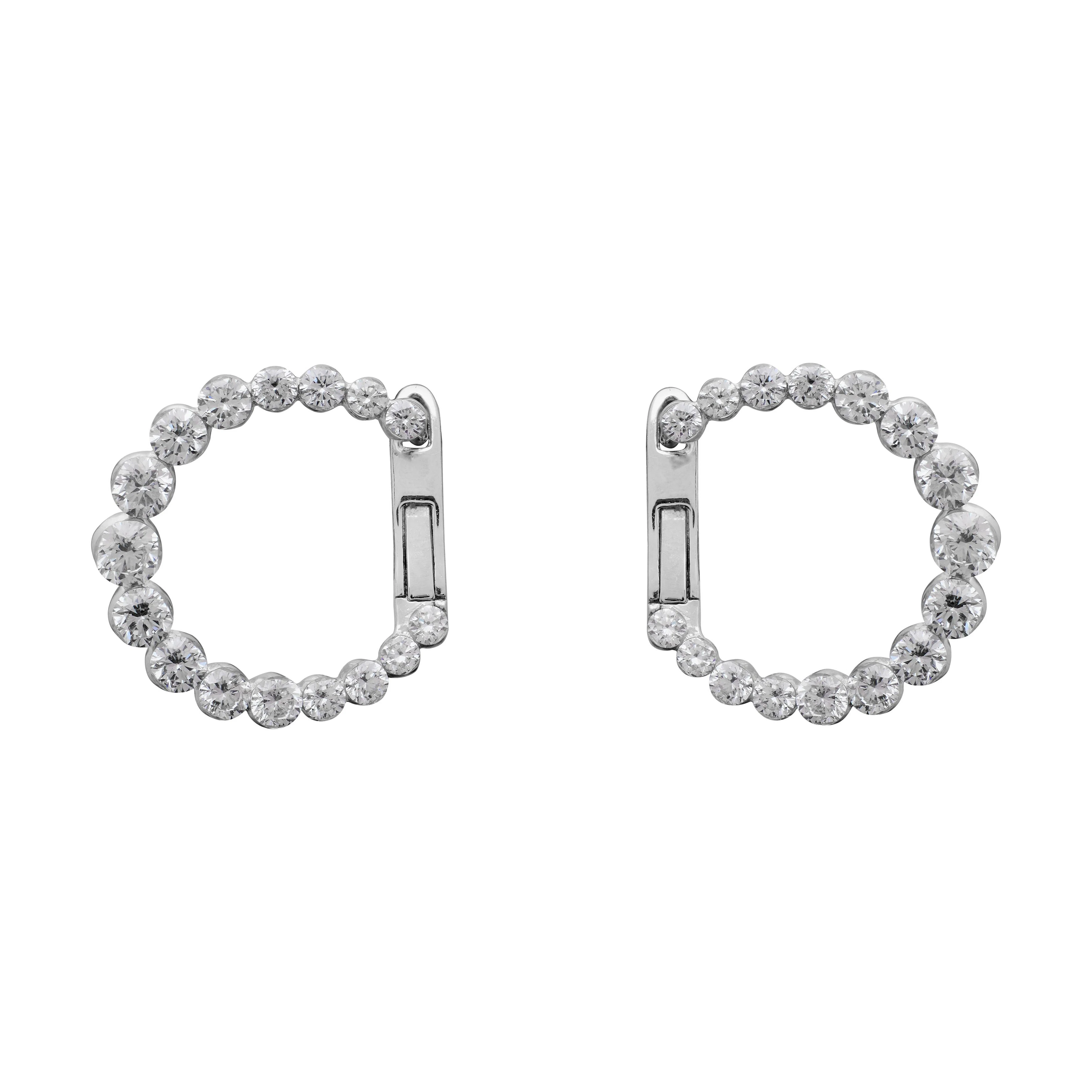 White Gold and Diamond Earclips