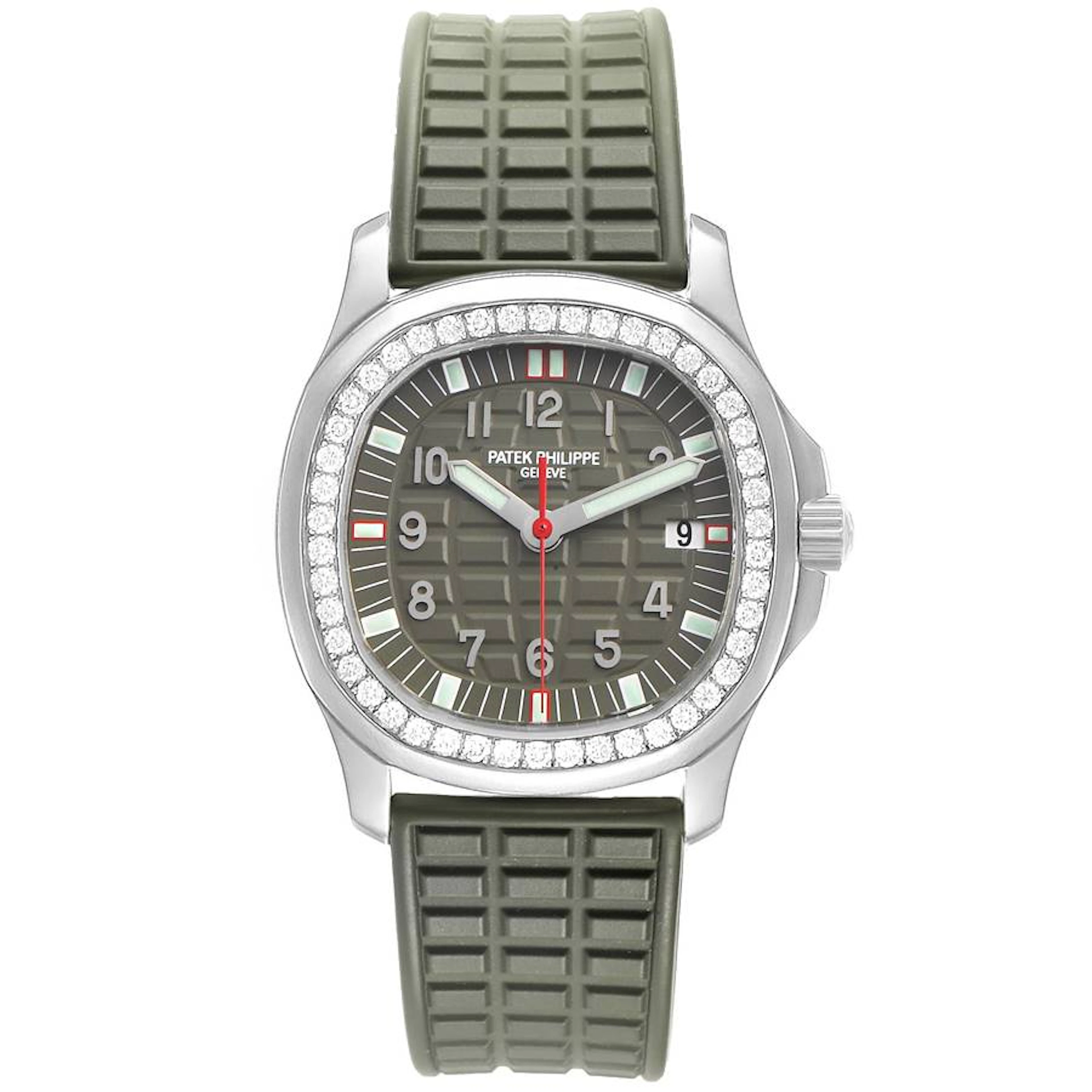 Aquanaut (Reference 5067A-013). A 35.6mm stainless steel diamond-set