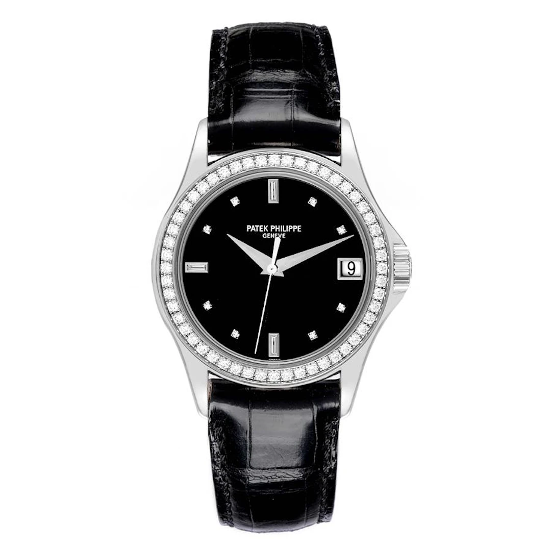 Calatrava (Reference 5108G-010). A 36.5mm white gold diamond-set automatic