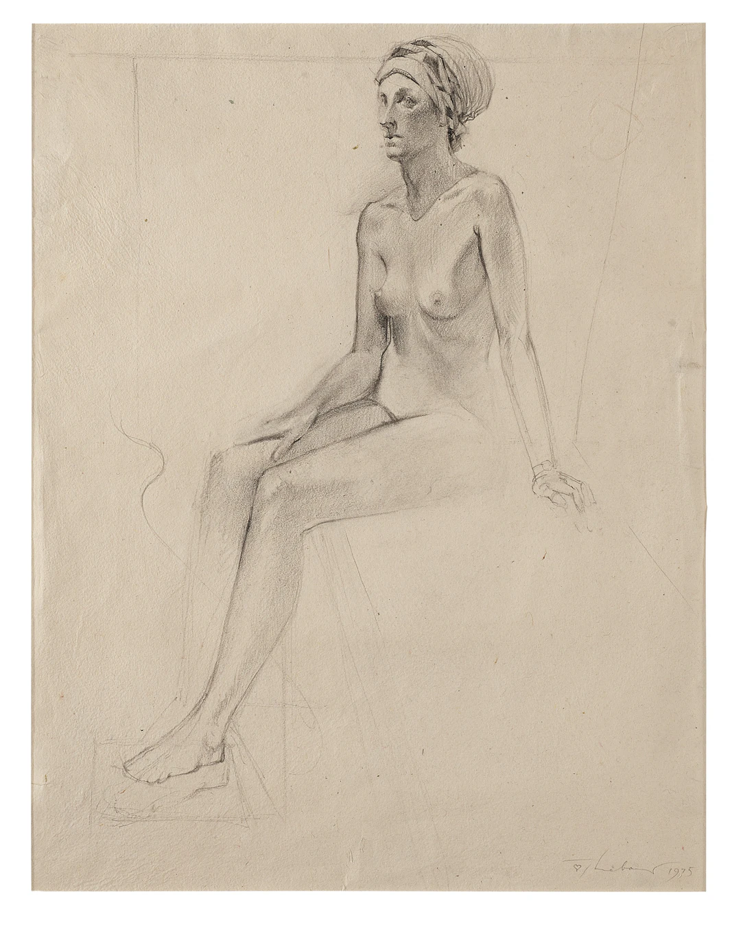 Nude with Striped Turban