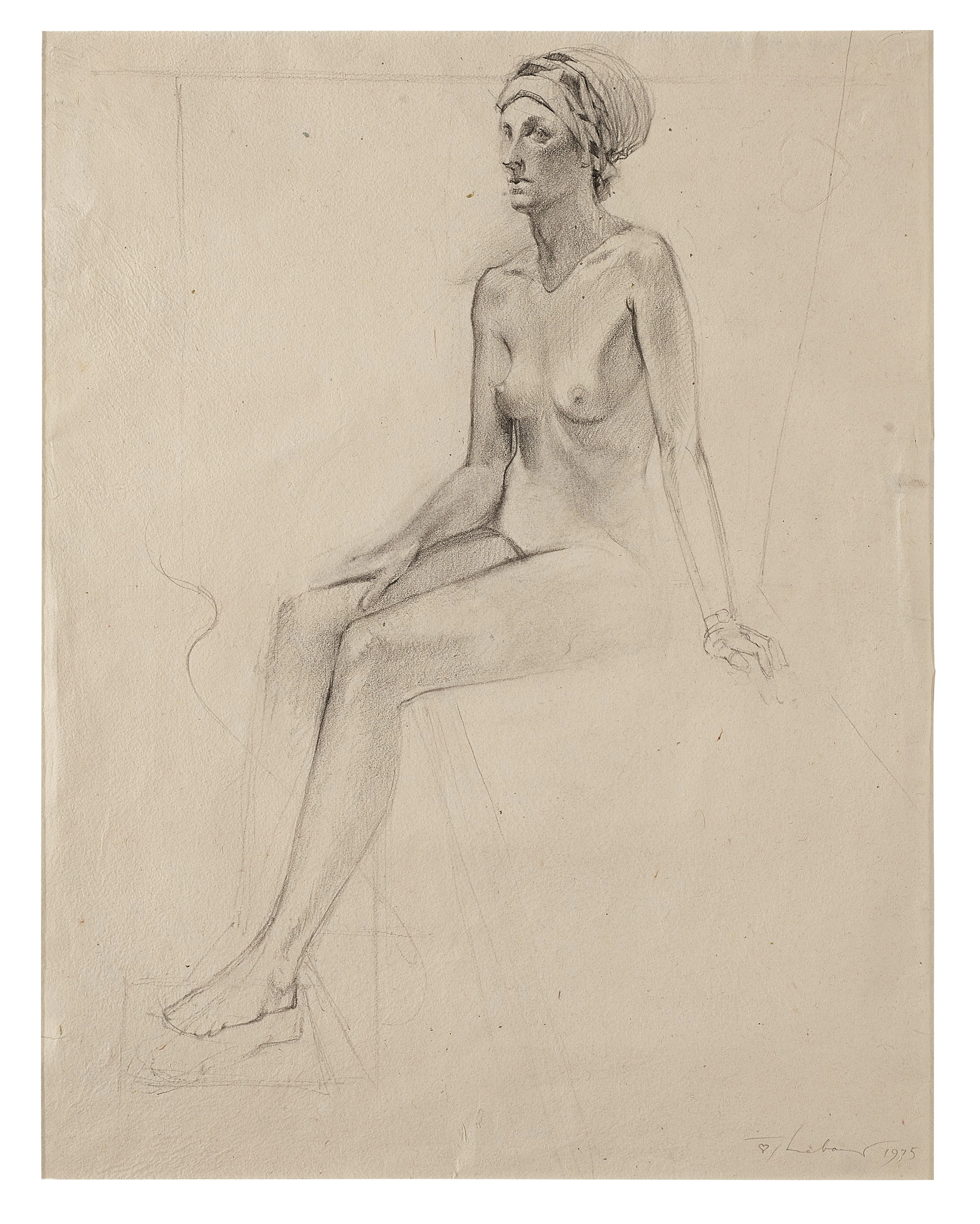 Nude with Striped Turban