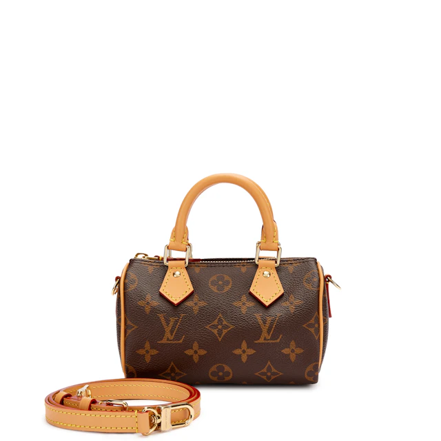 Brown Monogram Coated Canvas Nano Speedy Gold Hardware, 2023