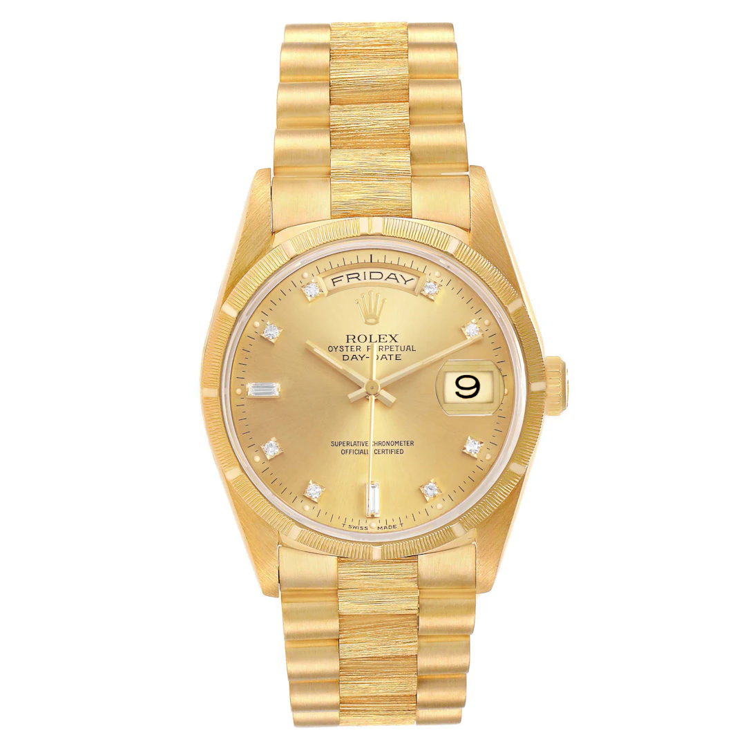 President Day-Date 'Bark' (Reference 18248). A 36mm yellow gold diamond-set