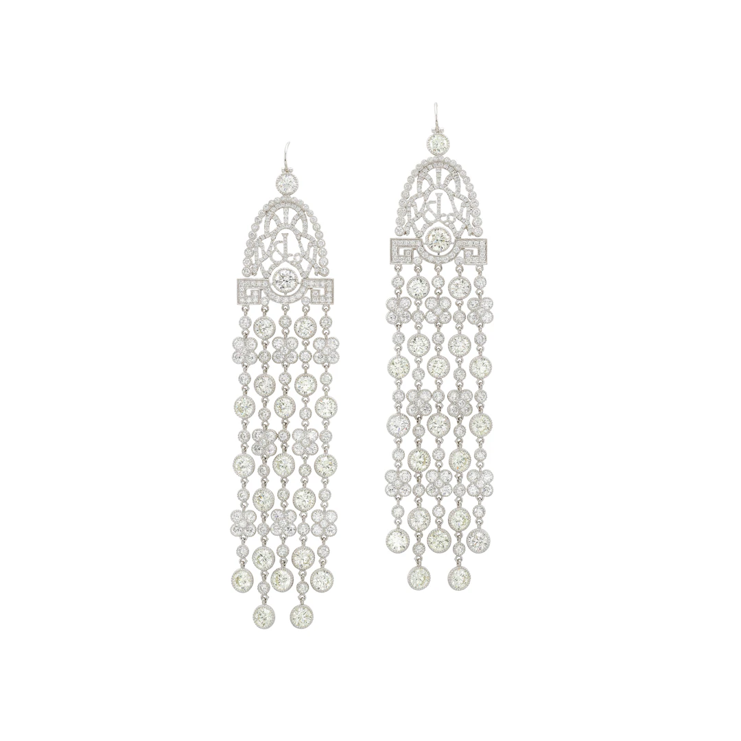 Palladium and 24.06ctw Diamond Earrings