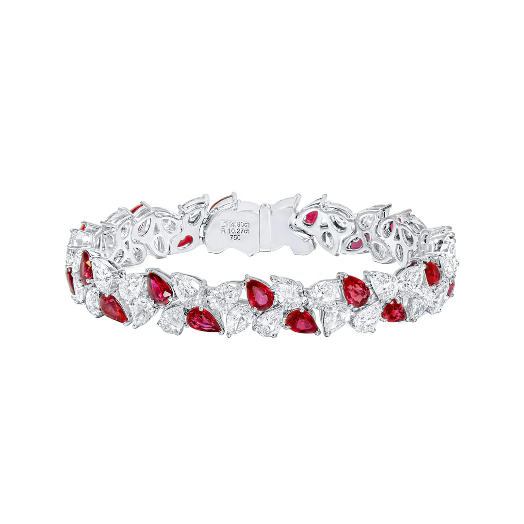 White Gold, Ruby and Diamond Bracelet