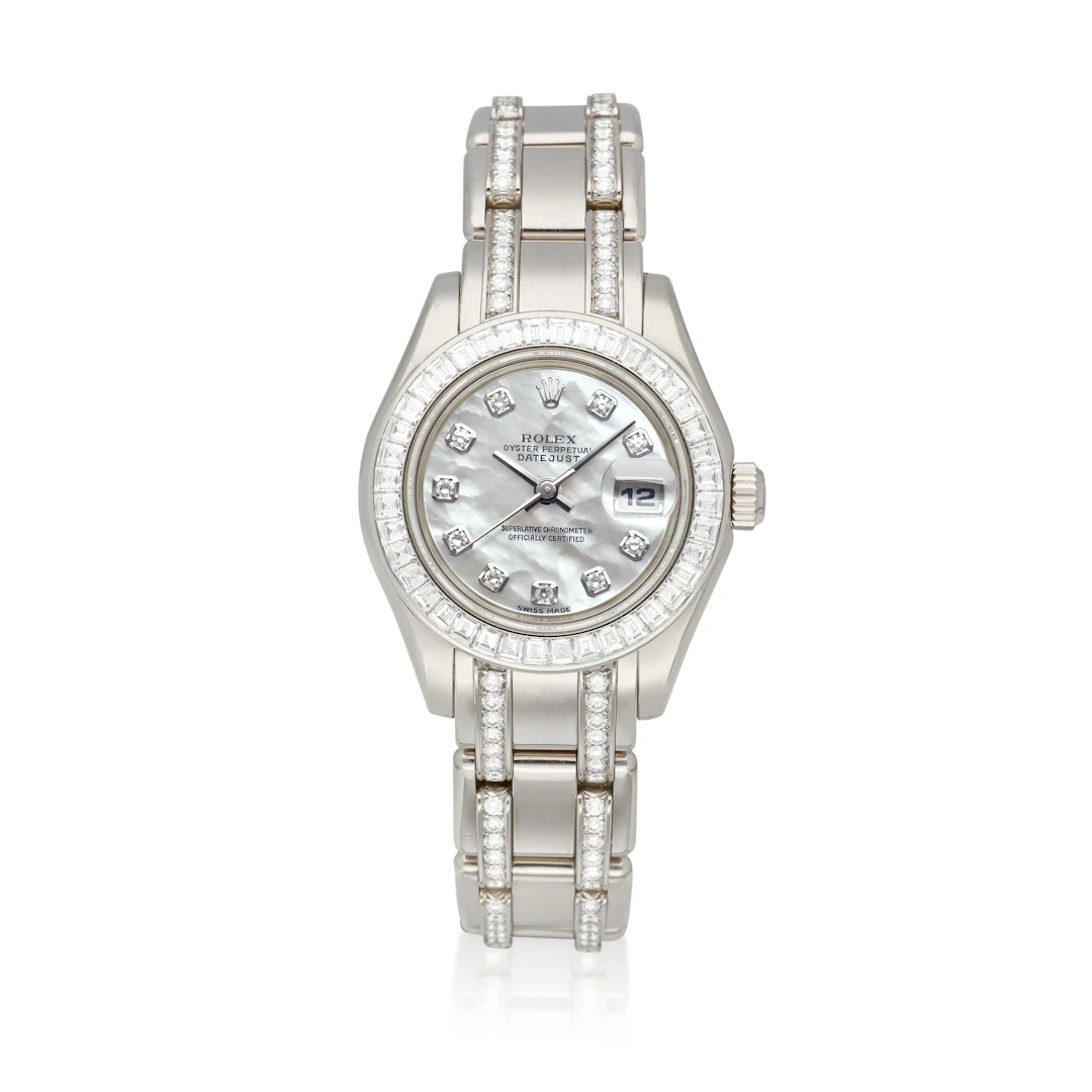 Datejust Pearlmaster (Reference 69309). A white gold diamond-set automatic