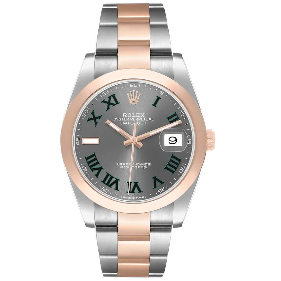 Datejust 'Wimbledon' (Reference 126301). A 41mm rose gold stainless