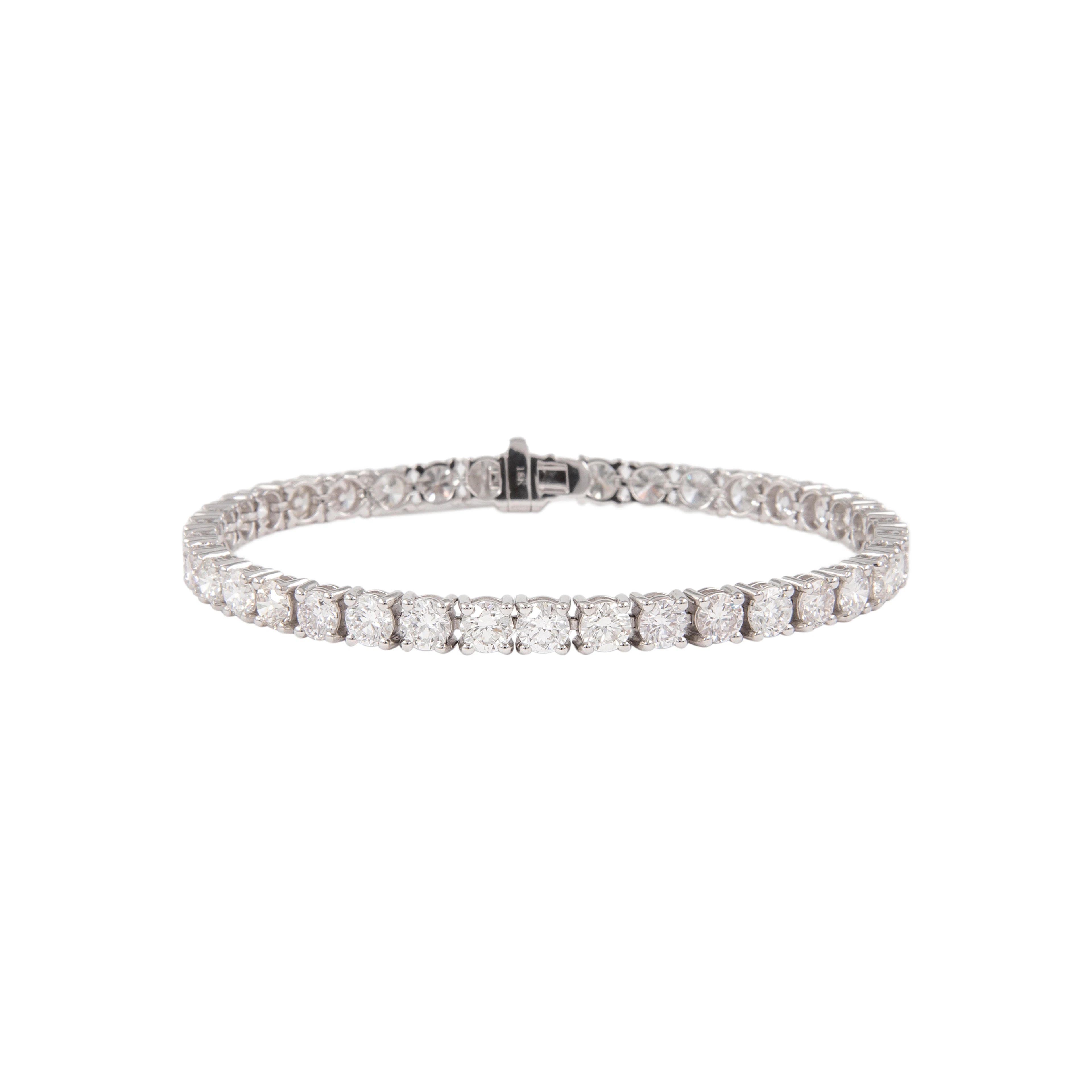 White Gold and 12.05ctw Round Brilliant Cut Diamond Tennis Bracelet