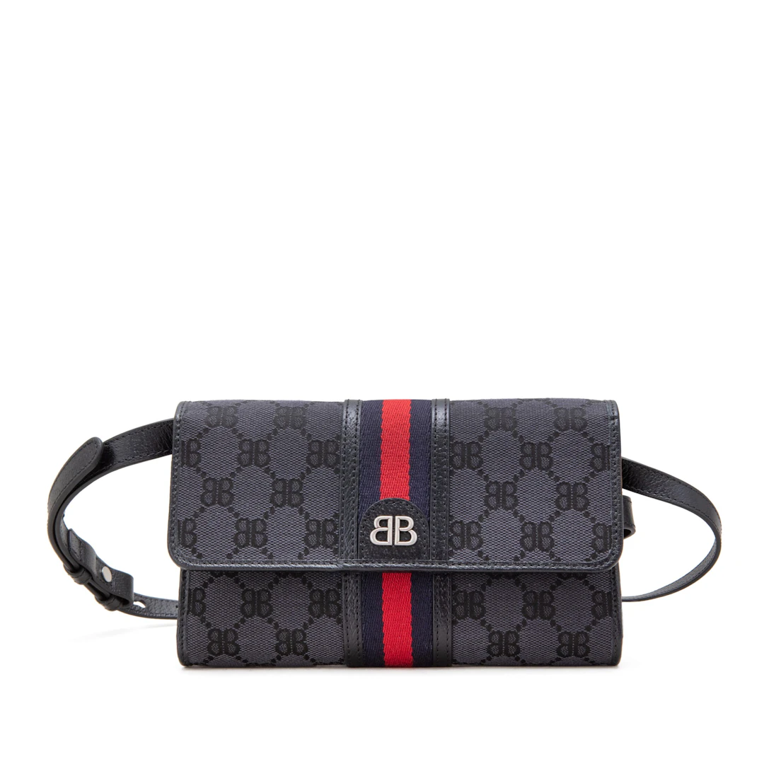 Black Monogram Jacquard Canvas Hacker Mini Bag Silver Hardware, 2021