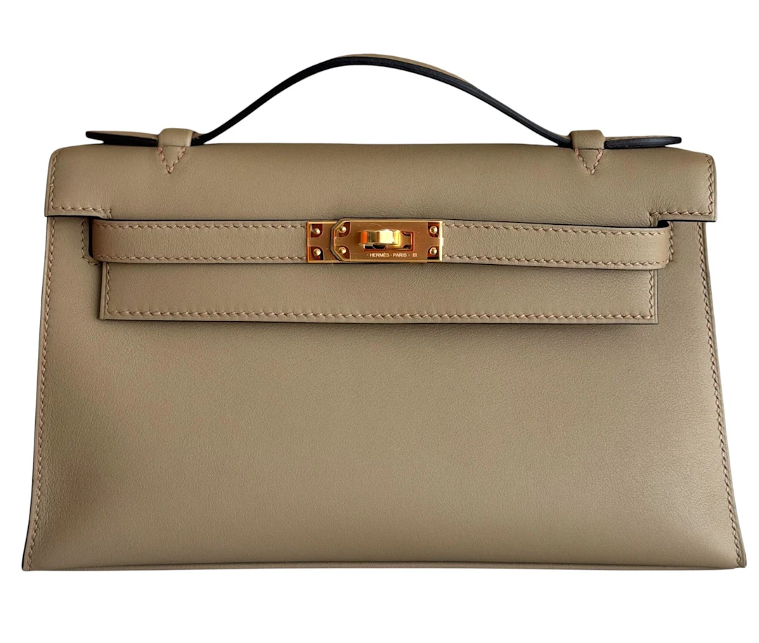 Beige Marfa Swift Kelly Pochette Gold Hardware, 2024