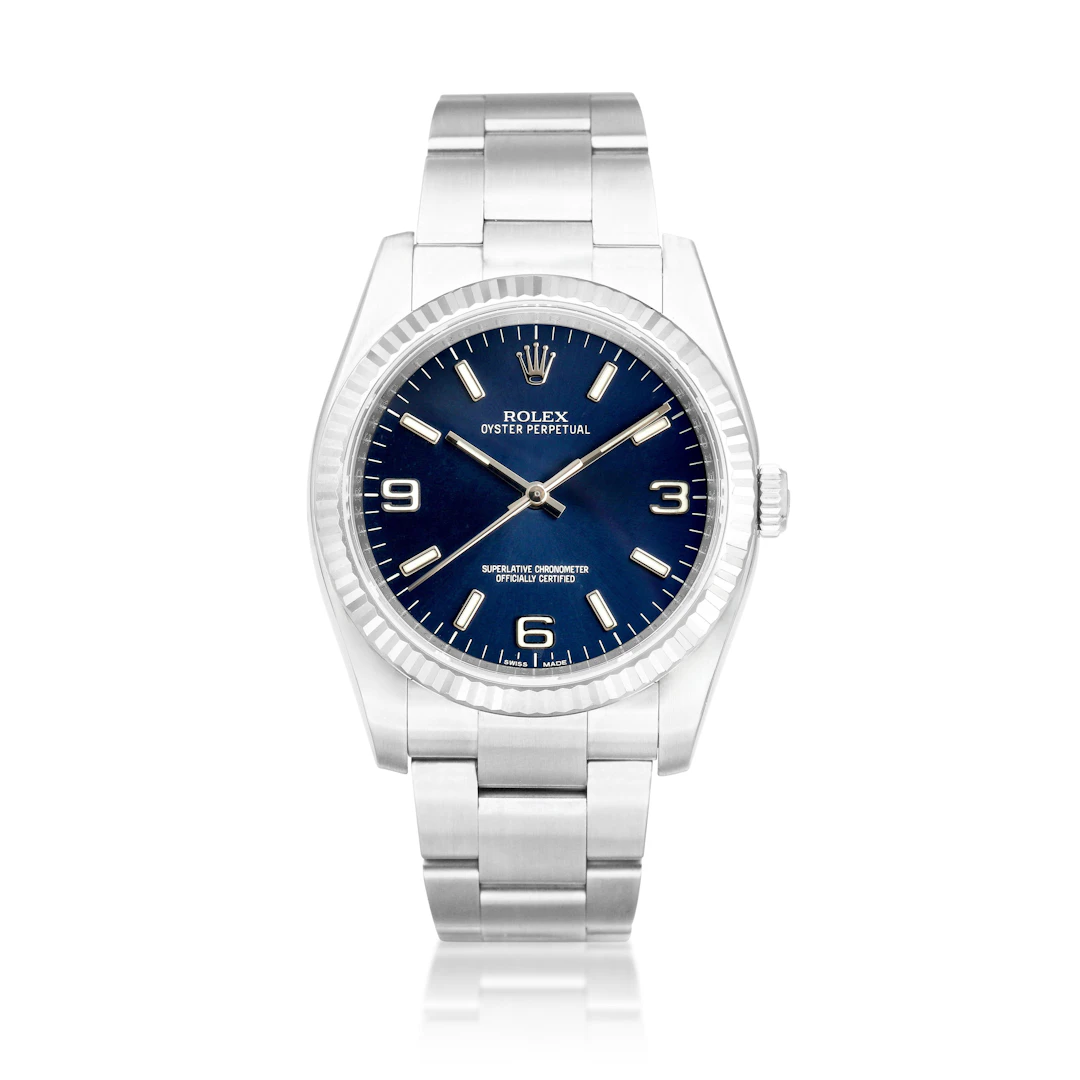 Oyster Perpetual (Reference 116034). A stainless steel automatic wristwatch