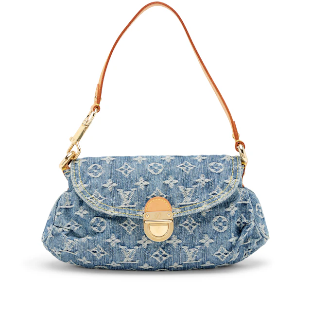 Blue Monogram Denim Mini Pleaty Gold Hardware, 2008