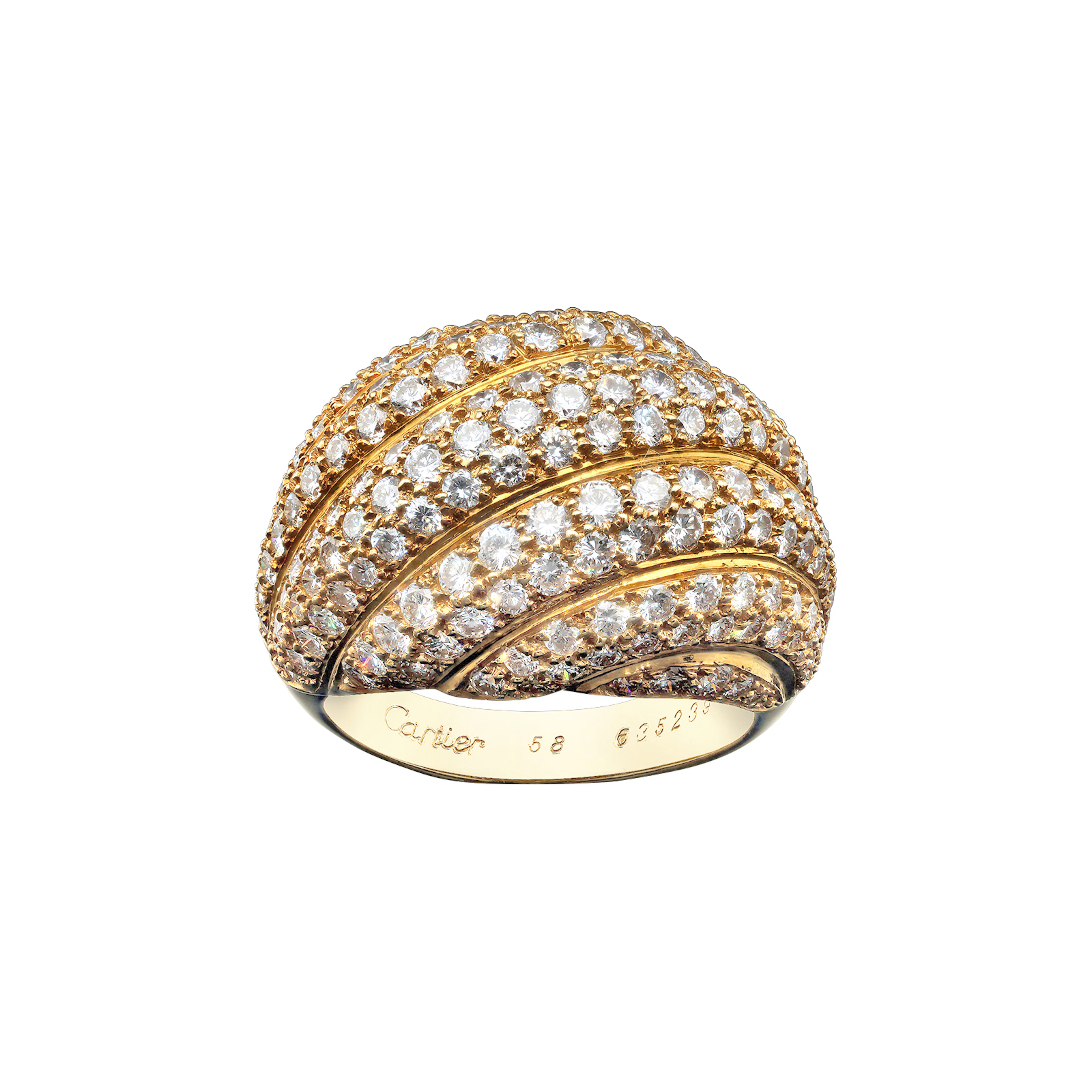 Gold and Diamond Bombé Ring