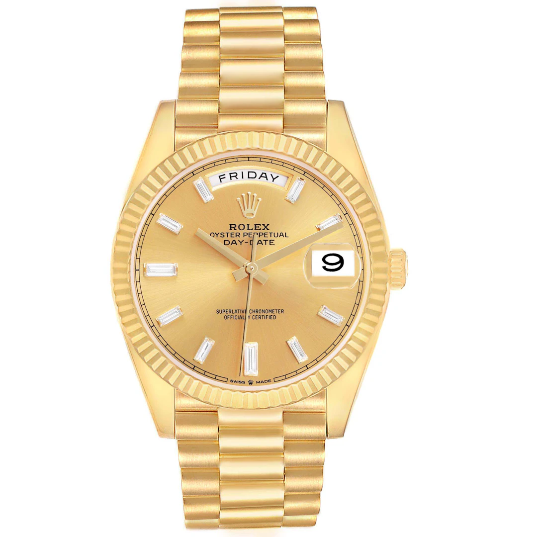 President Day-Date (Reference 228238). A 40mm yellow gold diamond-set