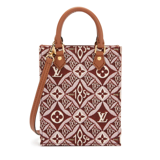Bordeaux Monogram Jacquard Since 1854 Petit Sac Plat Gold Hardware, 2020