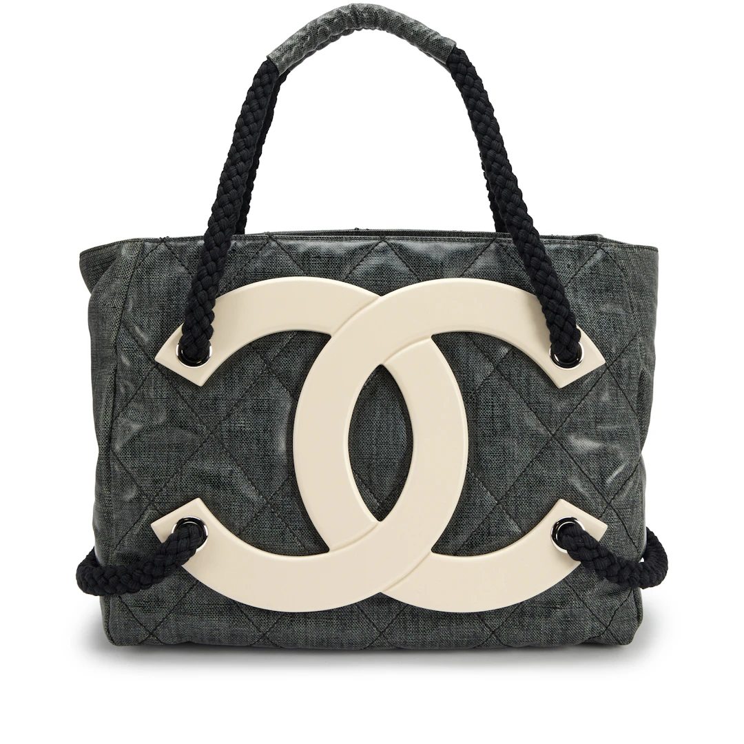 Grey Quilted Coated Canvas Large CC limited Edition Cruise Yacht Collection