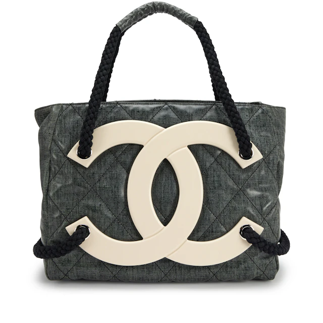 Grey Quilted Coated Canvas Large CC limited Edition Cruise Yacht Collection