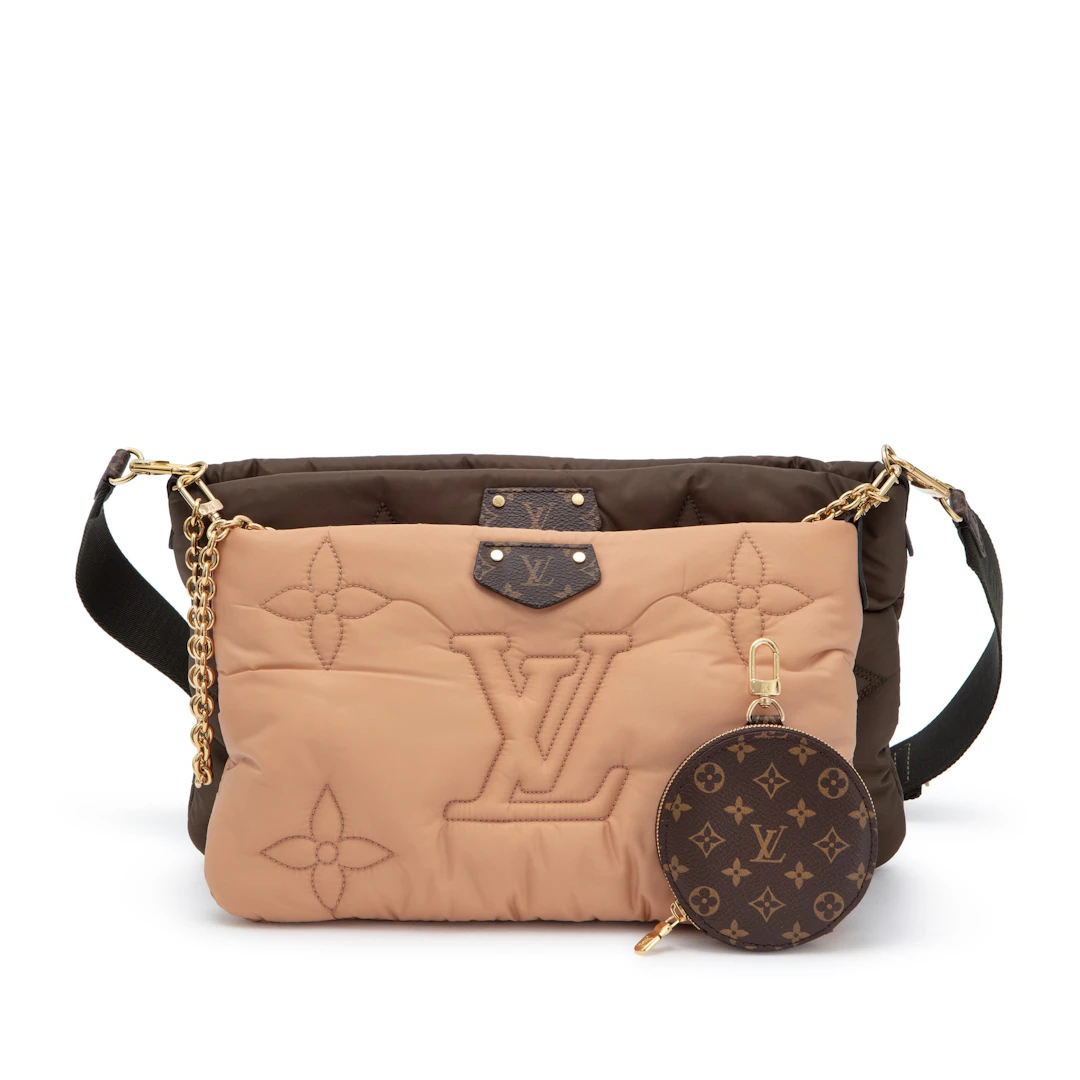 Beige and Green Monogram Econyl Nylon Maxi Multi Pochette Accessoires