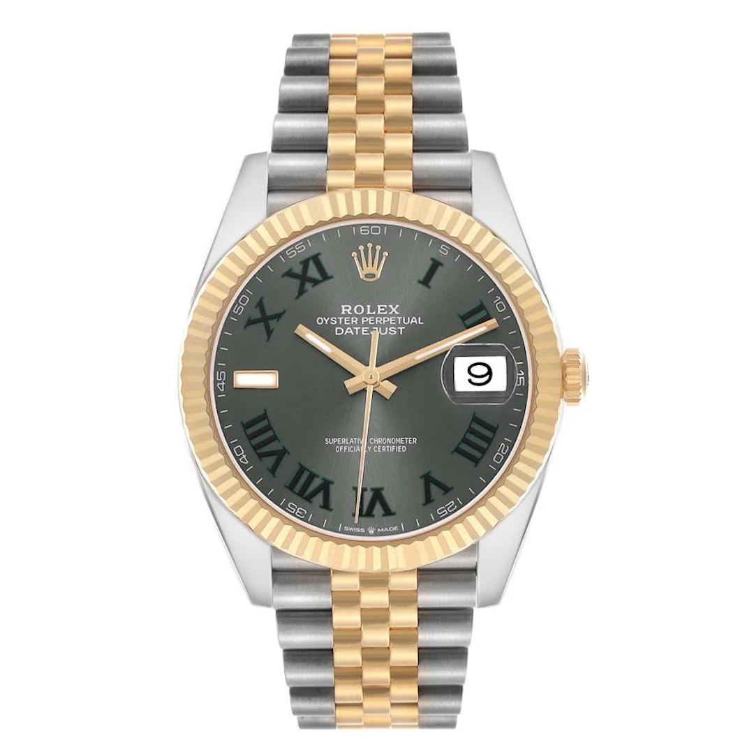 Datejust 'Wimbledon' (Reference 126333). A 41mm yellow gold stainless