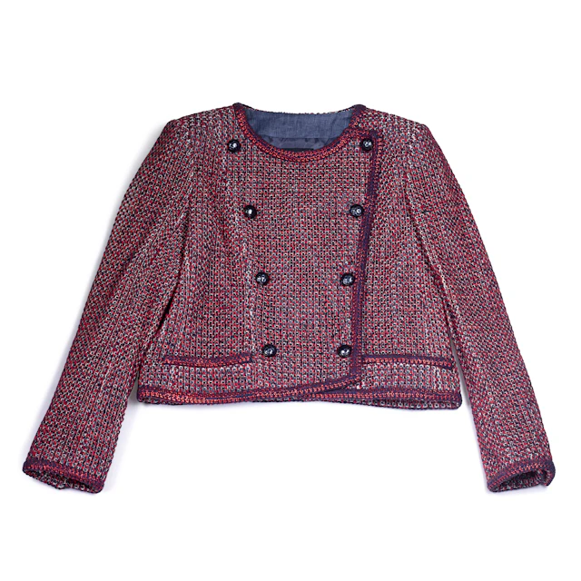 Red, Navy and White Woven Jacket