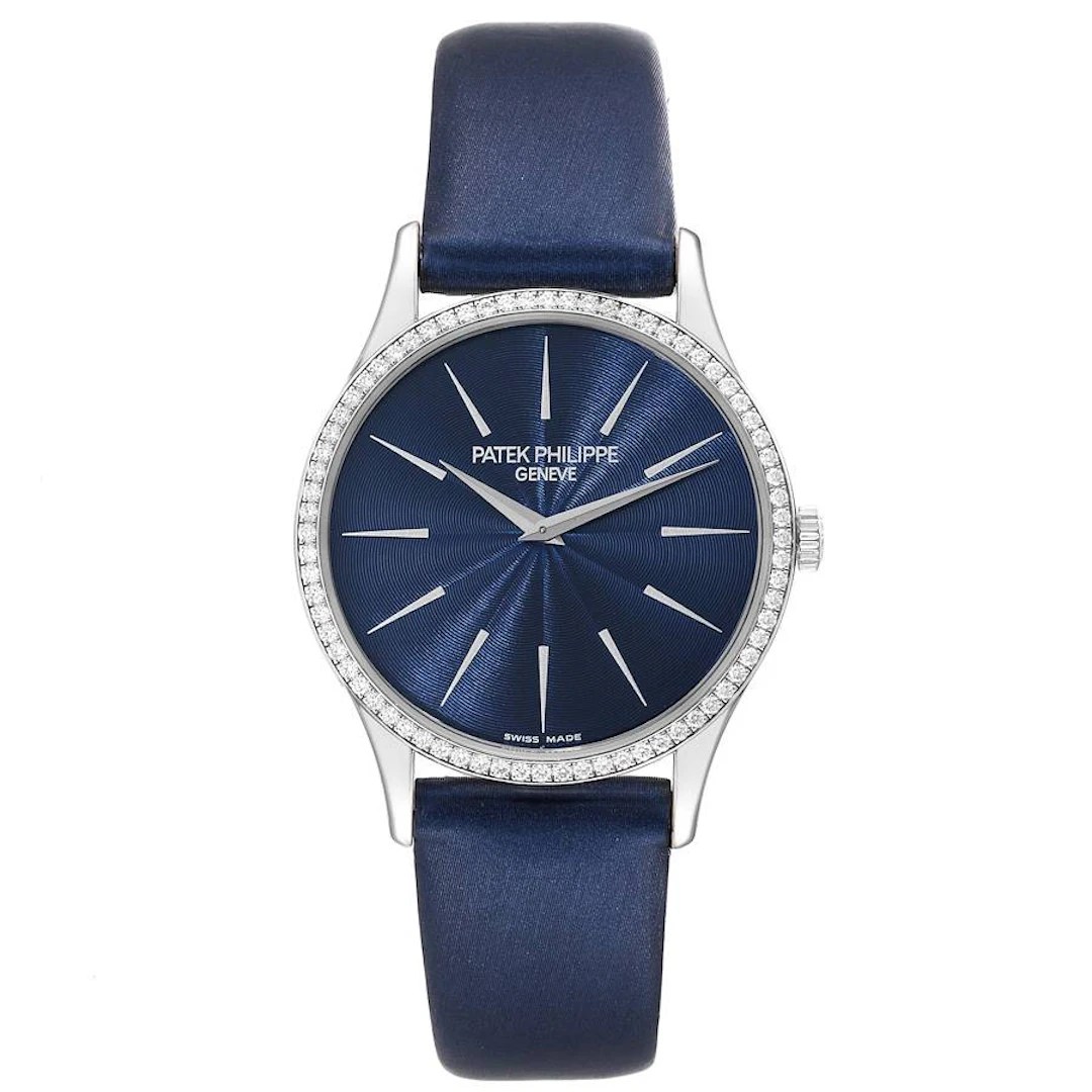 Calatrava (Reference 4896G). A 33mm white gold diamond-set automatic