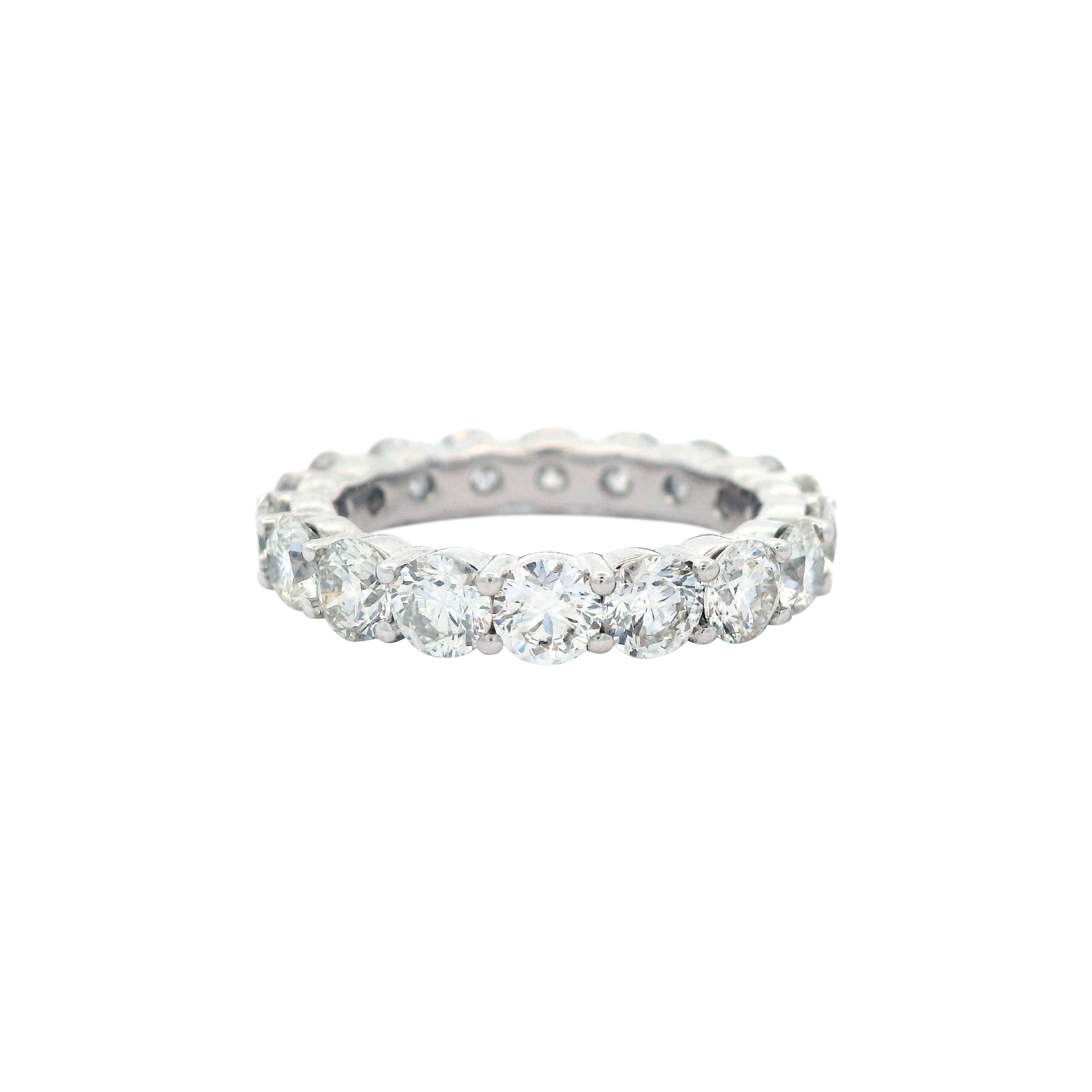 White Gold and 4.25ctw Round Brilliant Cut Diamond Eternity Band Ring