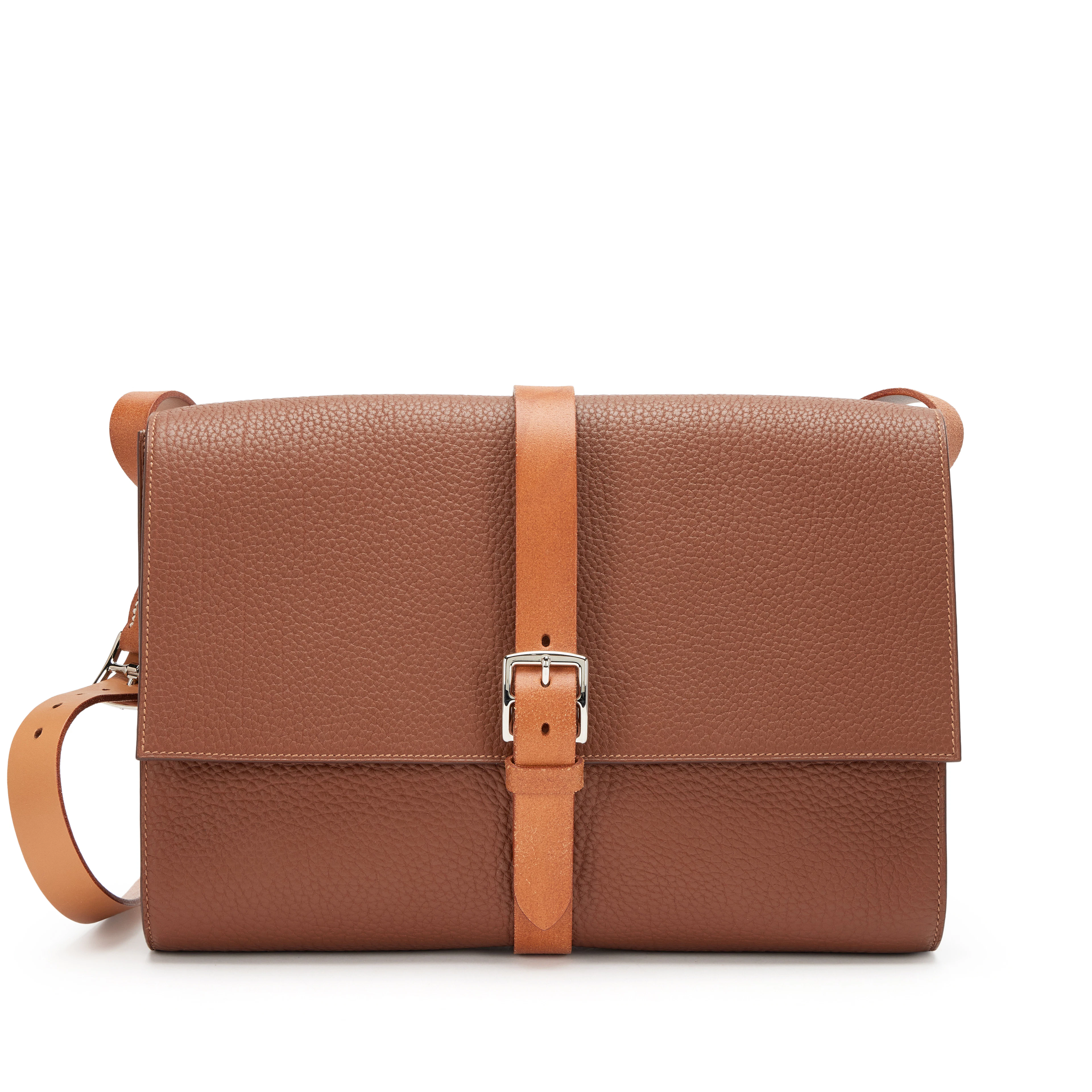 Marron d'Inde and Naturel Fjord Etriviere II Messenger Bag Palladium