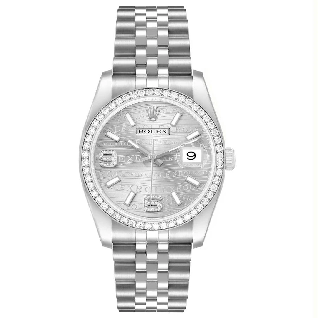 Datejust 'Wave' Dial (Reference 116244). A 36mm white gold stainless
