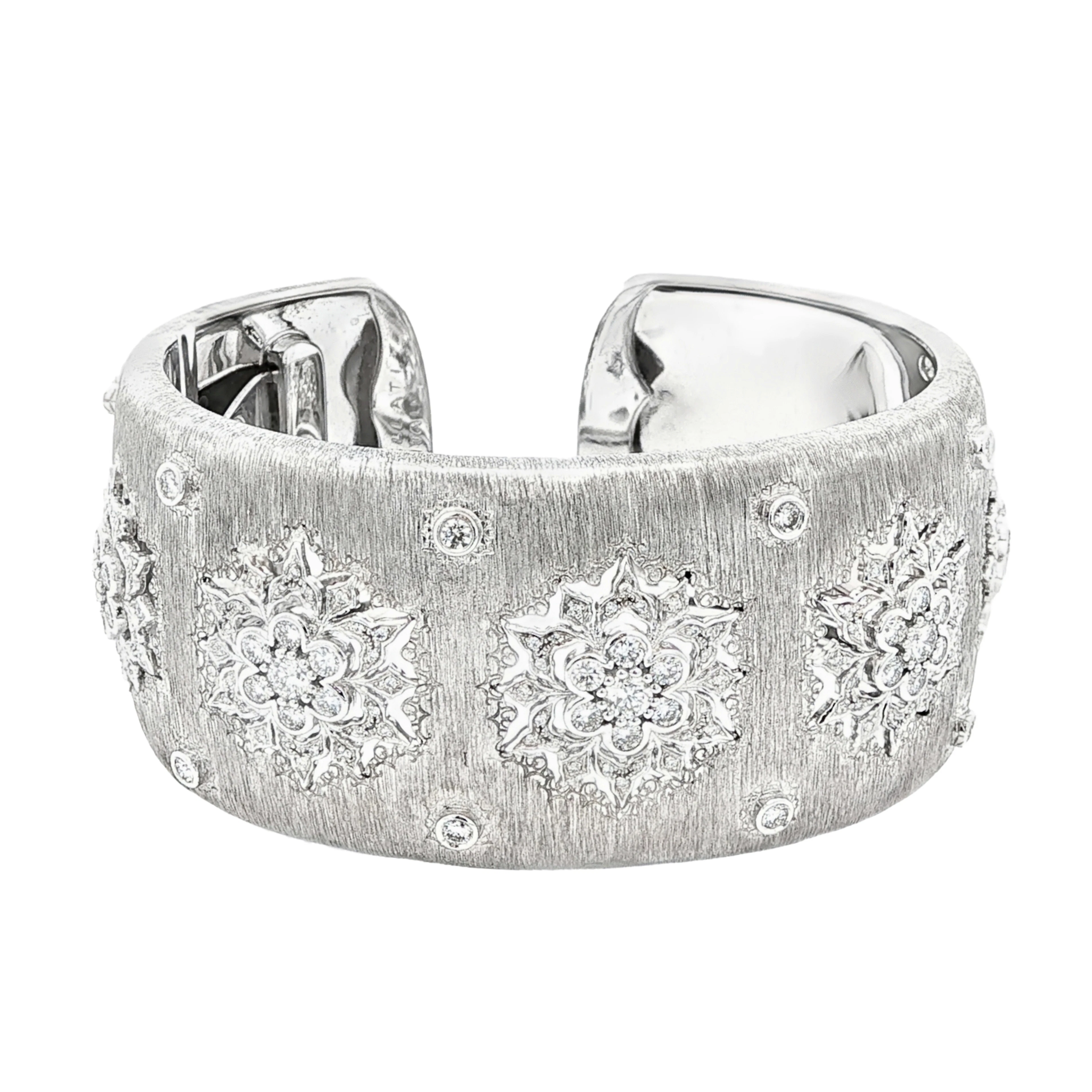 Vintage White Gold and Diamond Cuff Bracelet