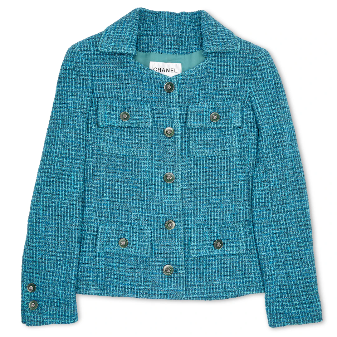 Blue Tweed Pattern Blazer, 2022