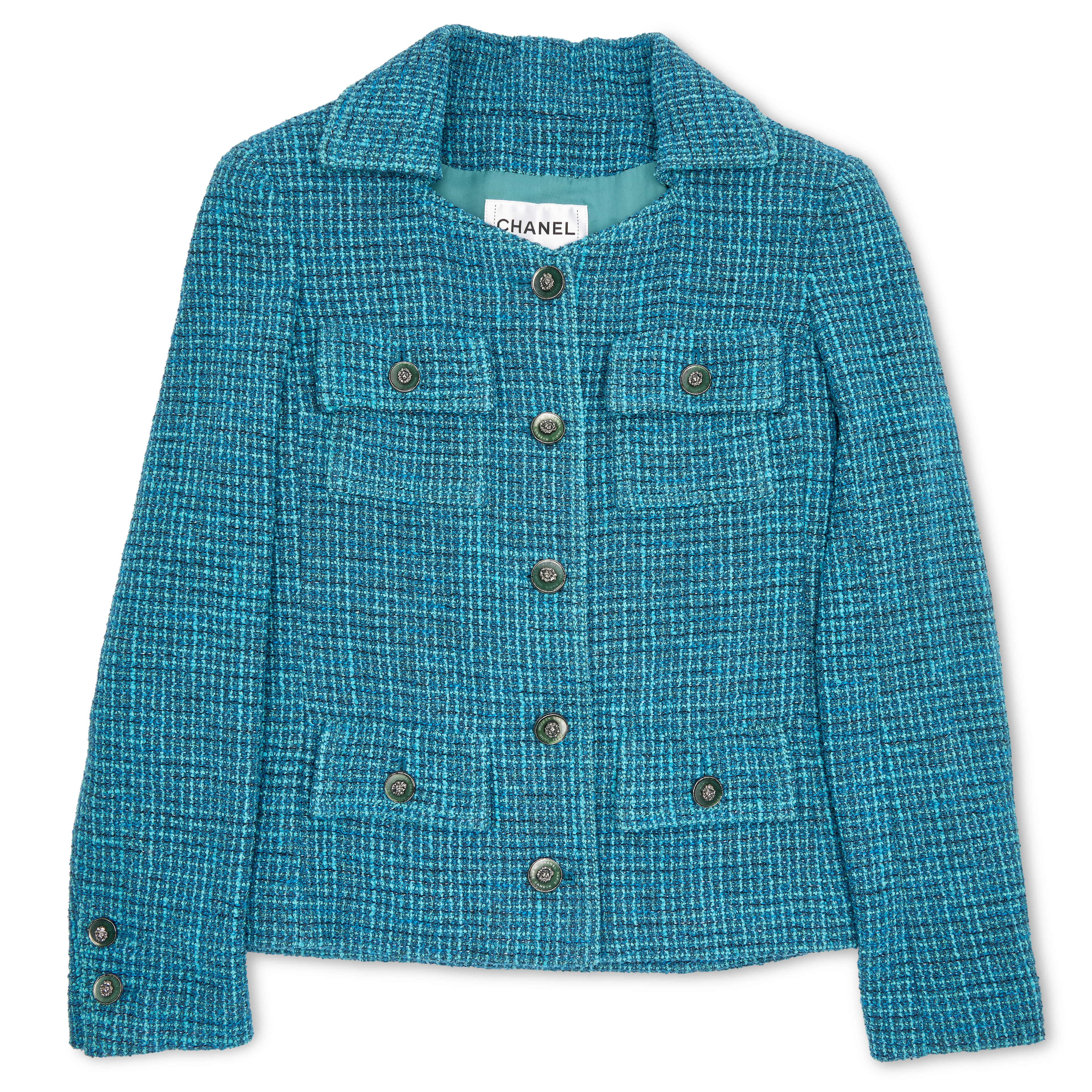 Blue Tweed Pattern Blazer, 2022