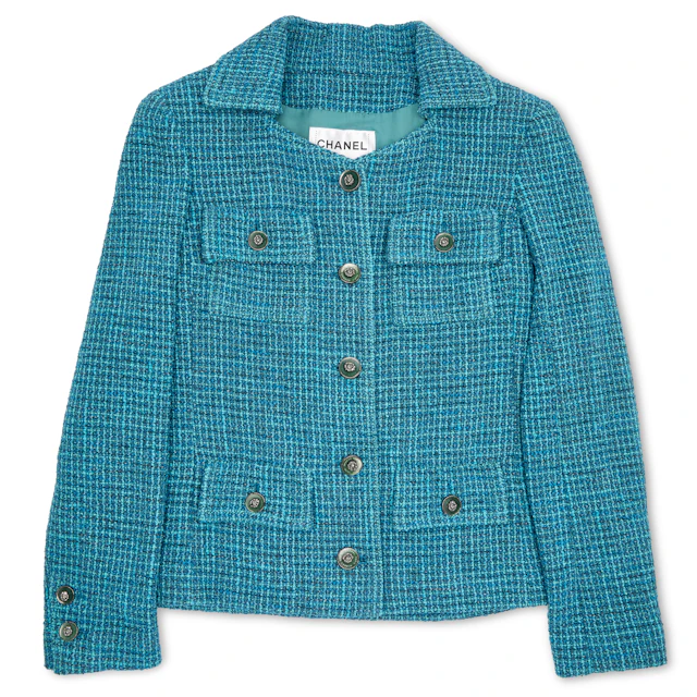 Blue Tweed Pattern Blazer, 2022
