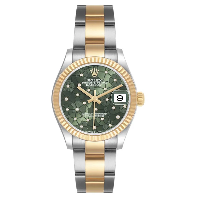 Datejust (Reference 278273). A 31mm yellow gold stainless steel diamond-set