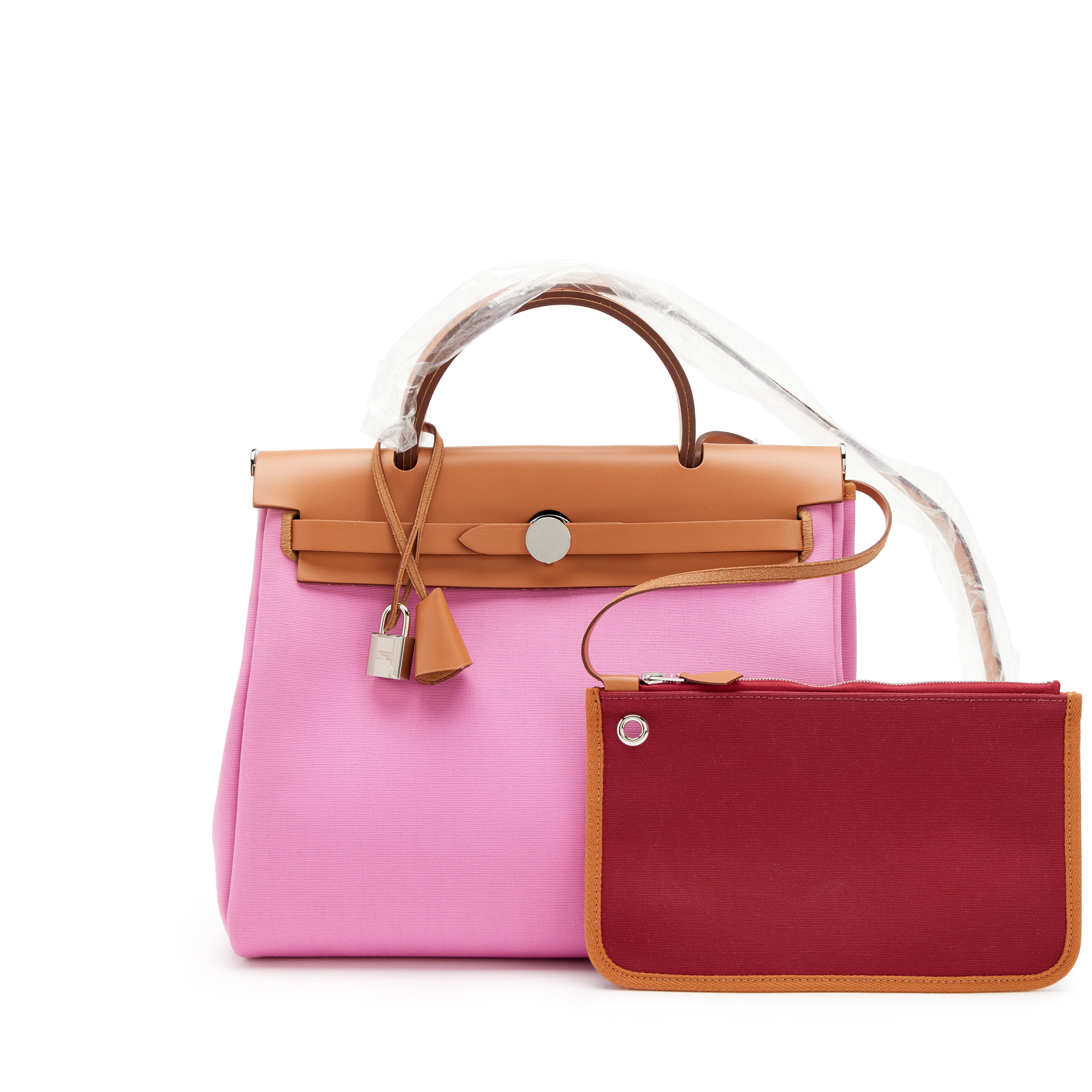 Natural Vache Hunter and Bubblegum Pink Toile Herbag Zip 31 Palladium