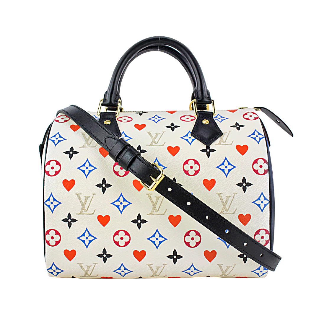 White Multicolor Monogram Canvas Game On Speedy Bandoulière 30 Gold Hardware