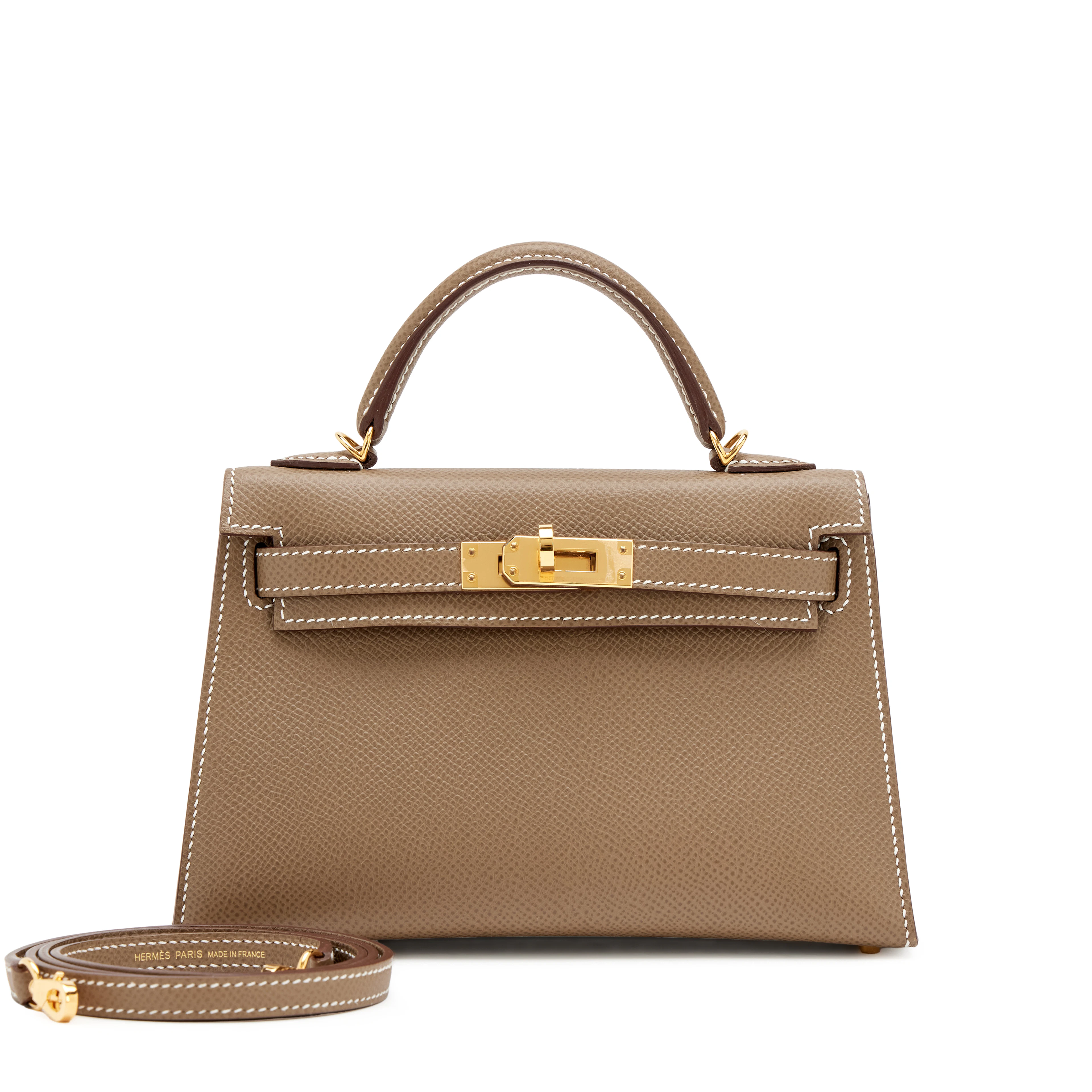 Etoupe Epsom Mini Kelly 20 II Gold Hardware, 2021