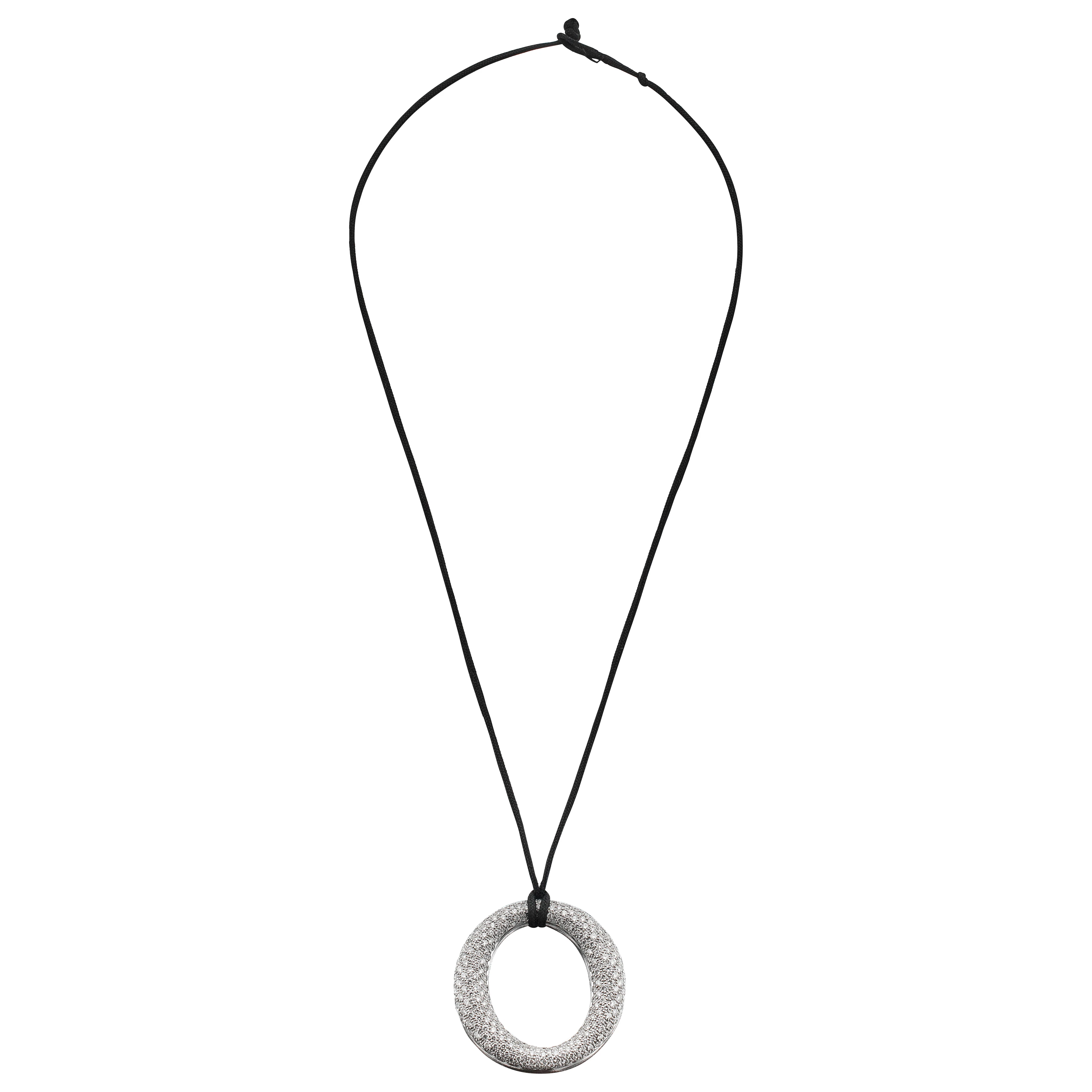 Platinum and Diamond Sevillana Oval Pendant Necklace