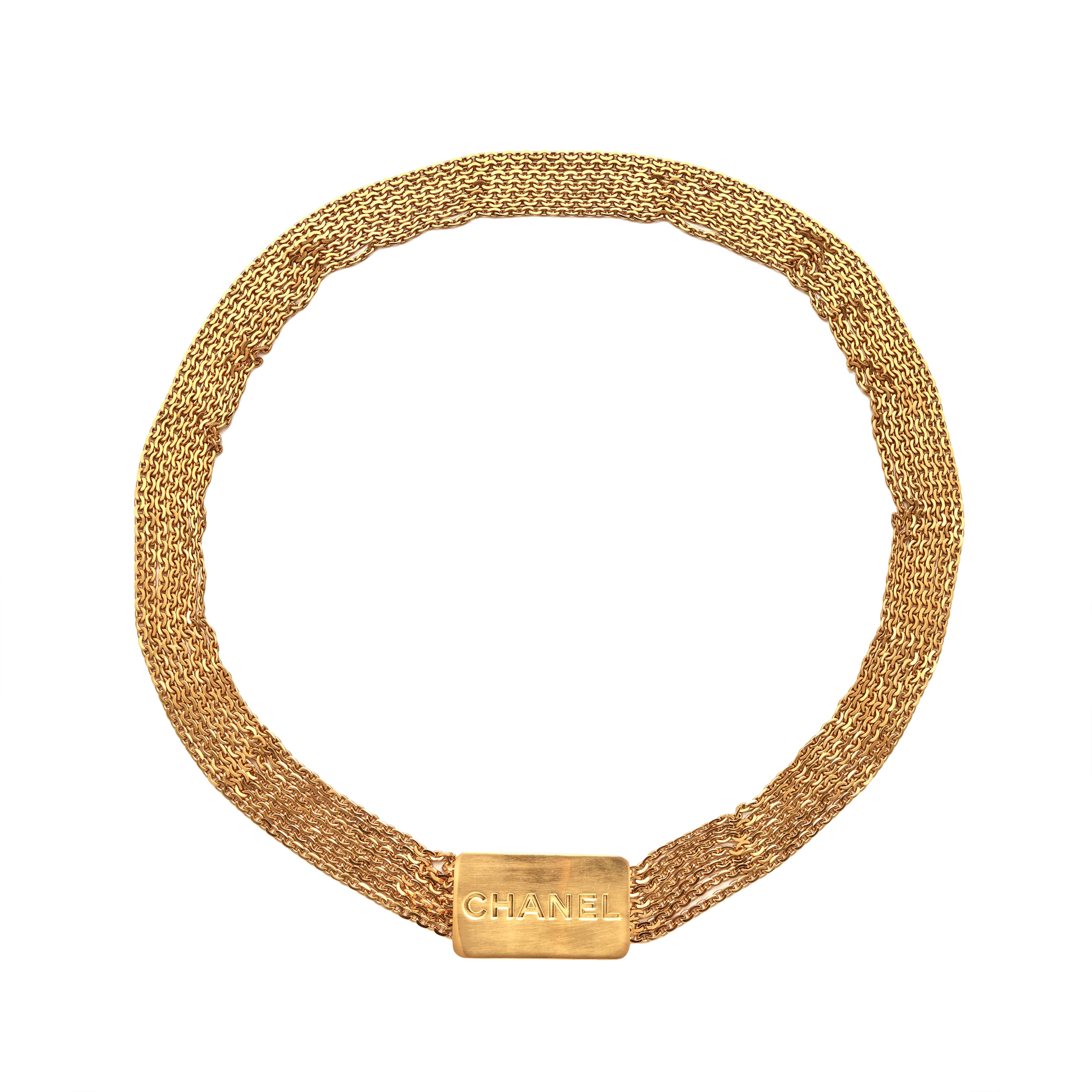 Gold Metal Logo Plaque Belt, 1996