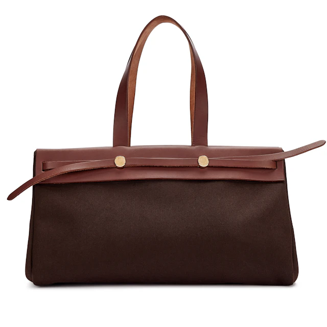 Rouge Sellier Vache Hunter and Ebene Toile 2 in 1 Cabas Herbag MM