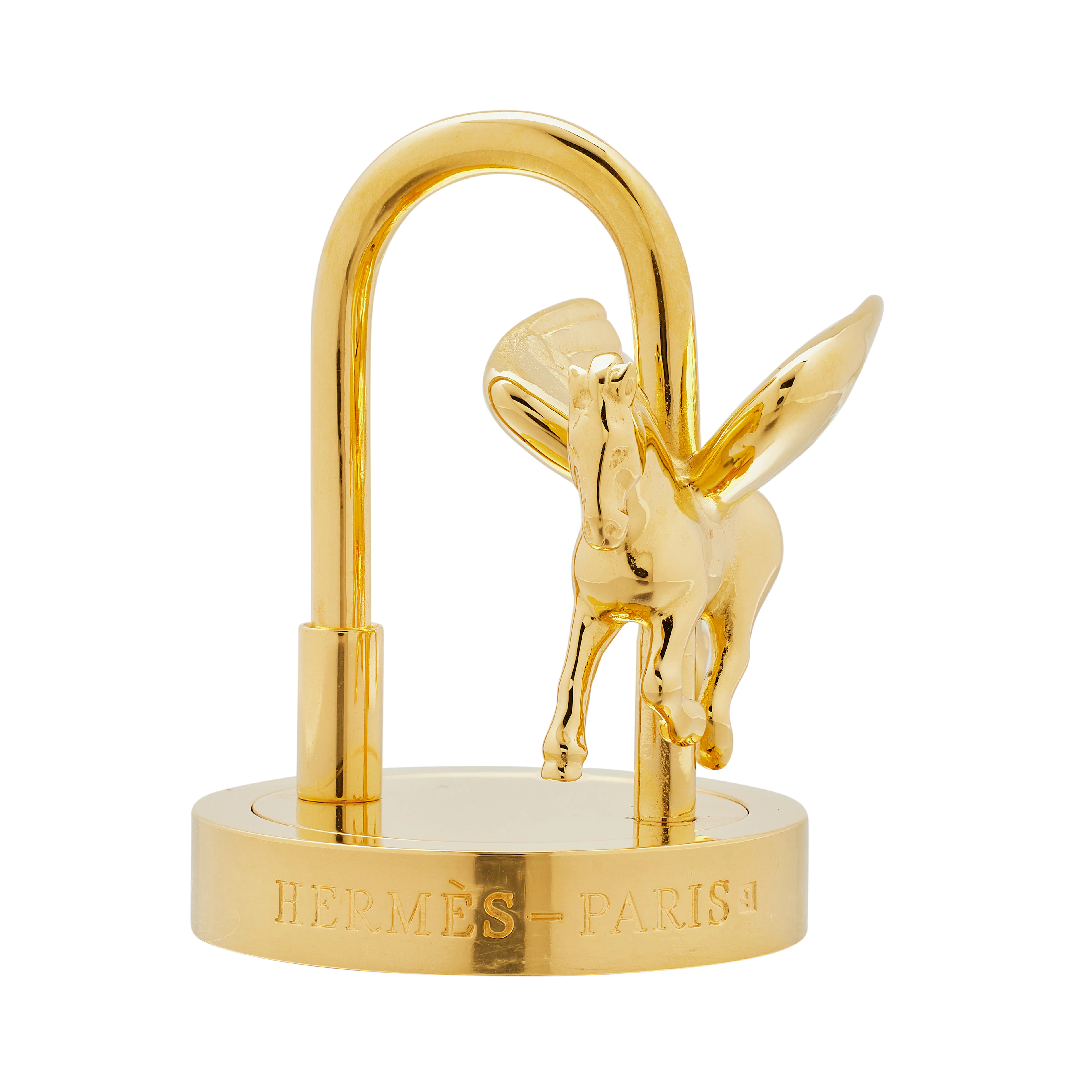 Gold Pegasus Merry-Go-Round Cadena Lock Charm