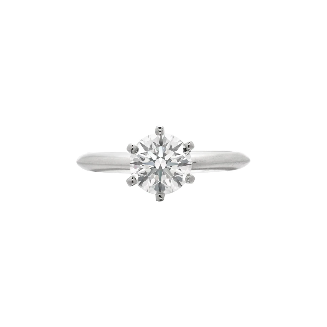 Platinum and 1.20ct Round Brilliant Cut Diamond Engagement Ring